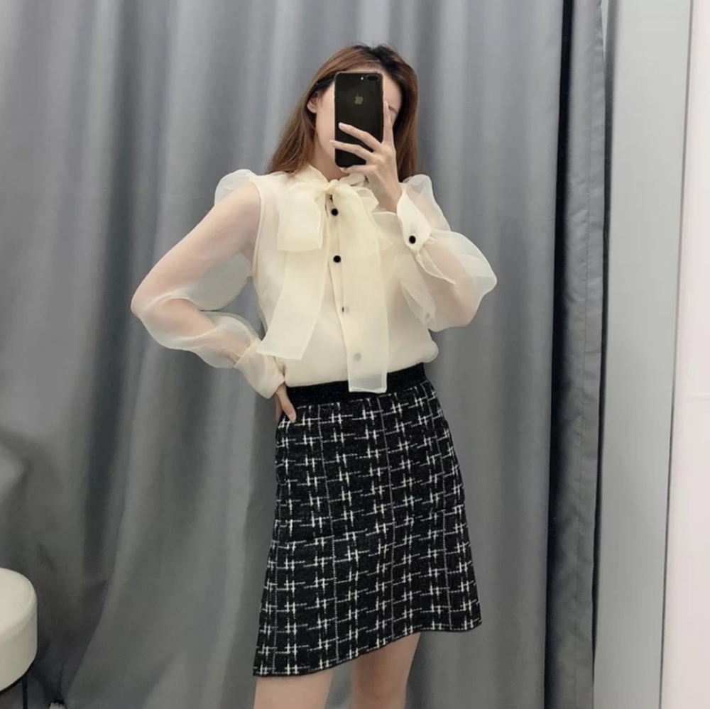 🎈LAST ONE! Zara Organza blouse with tie - Picture 8 of 10